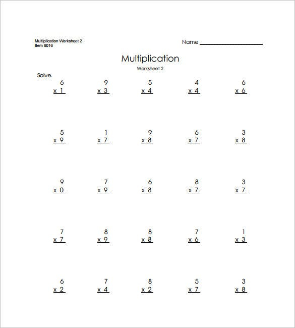 9 Multiplication And Division Worksheet Templates Samples PDF 