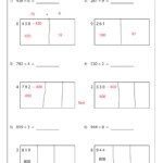 Area Model Division Worksheets 4Th Grade The Box Or Area Method An