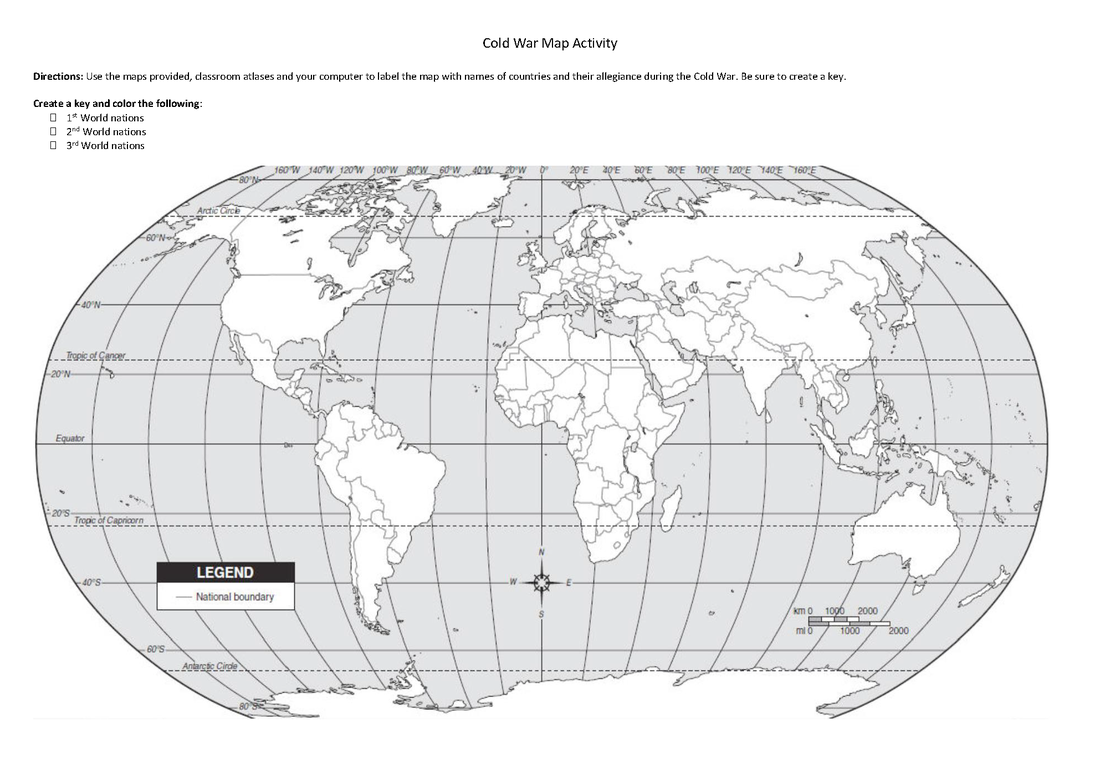 Cold War Map Worksheet