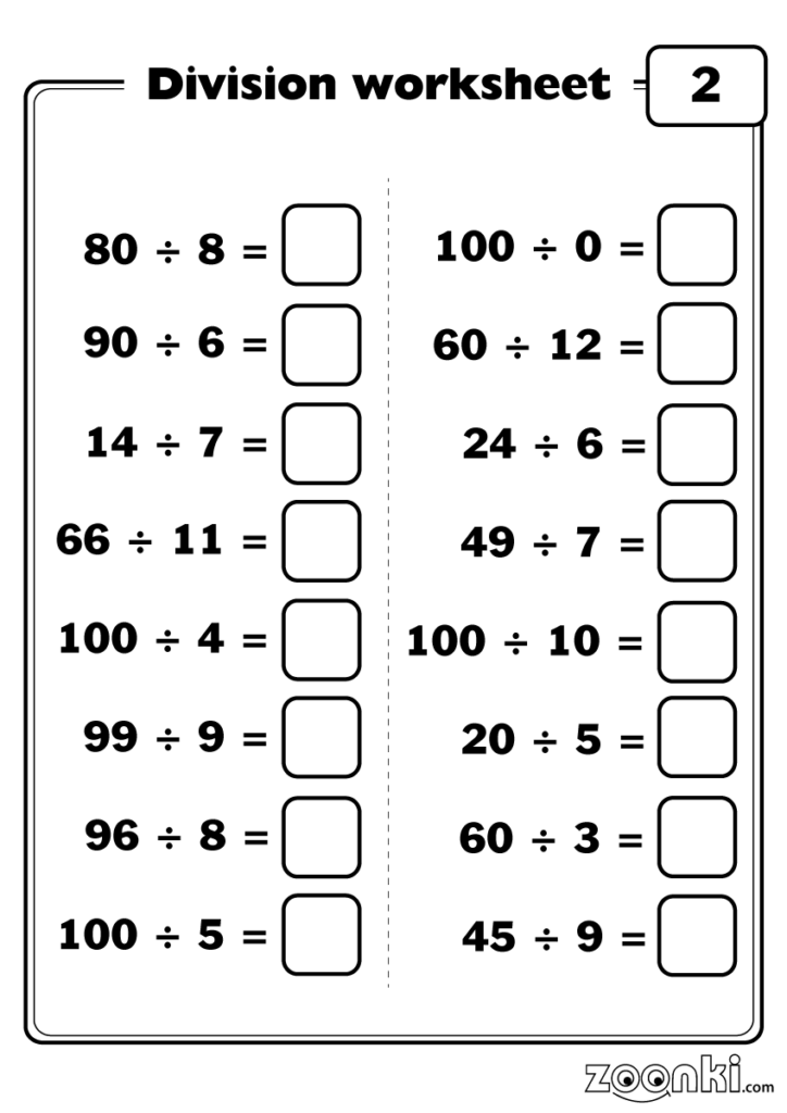 Create Your Own Division Worksheet