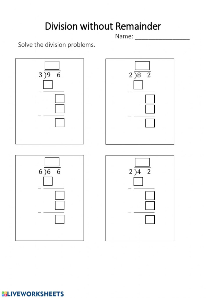 Devotion Without Remainder Long Division Worksheet Division With 