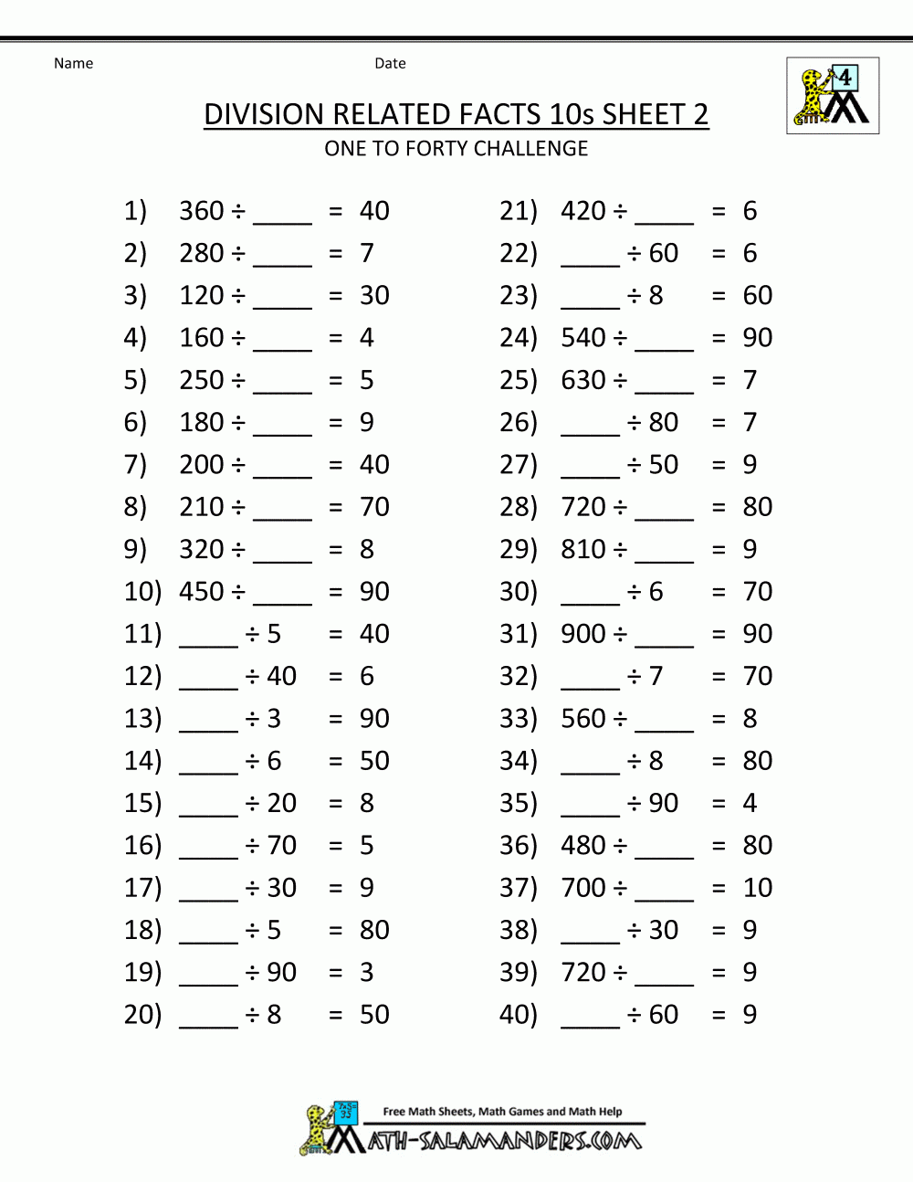 Dividing By Multiples Of 10