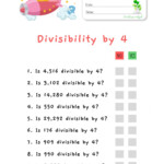 Divisibility By 4 HuntersWoodsPH Math Worksheet