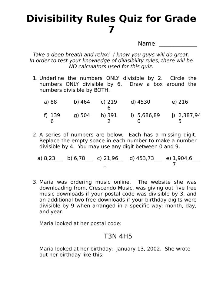 Divisibility Rules Worksheet Grade 7 Herbalied