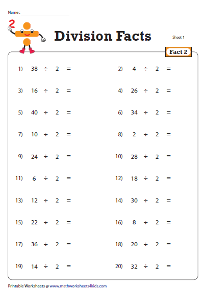 Division Facts Worksheets Division Facts Division Facts Worksheets