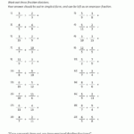 Division Fraction Worksheets