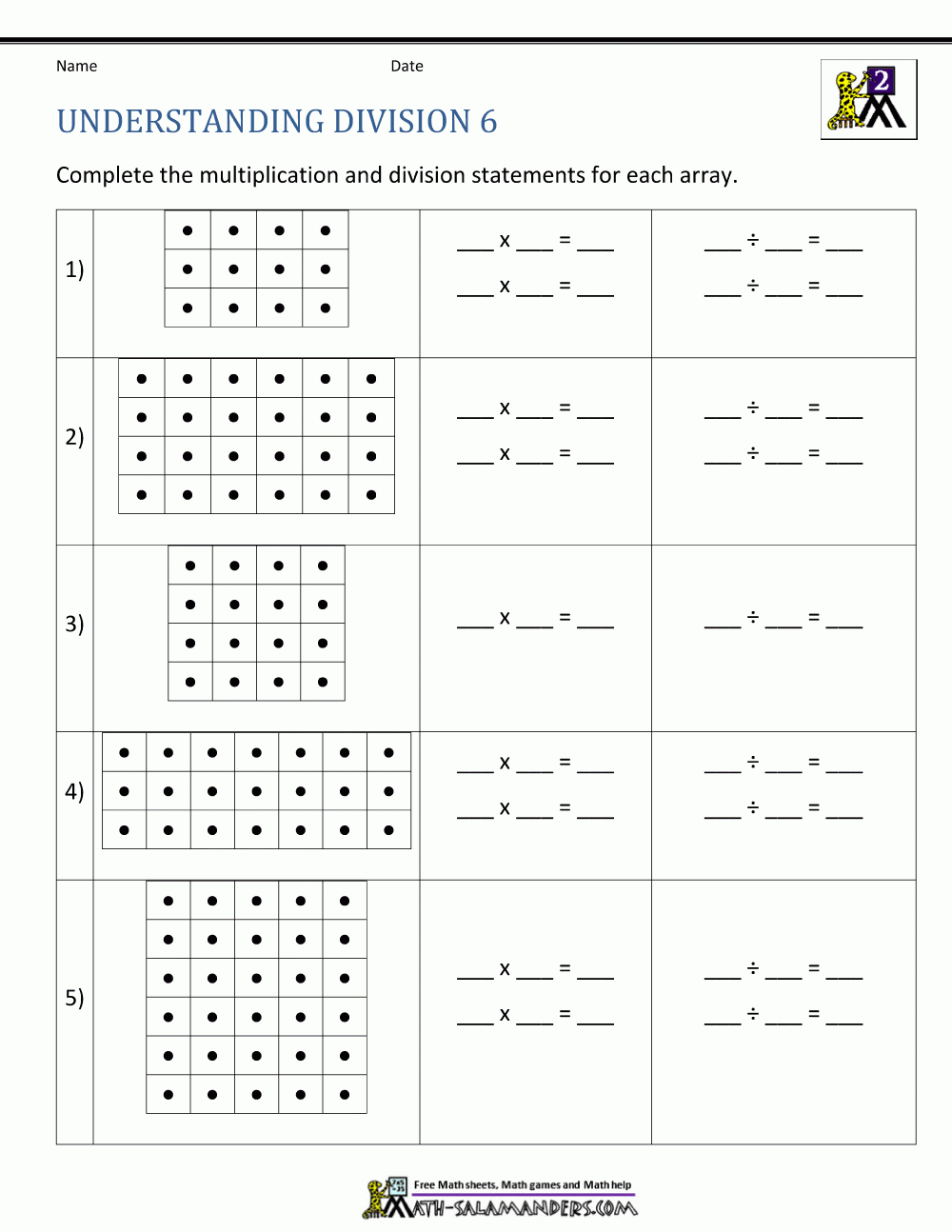 Division With Arrays Worksheet Free Download Goodimg co