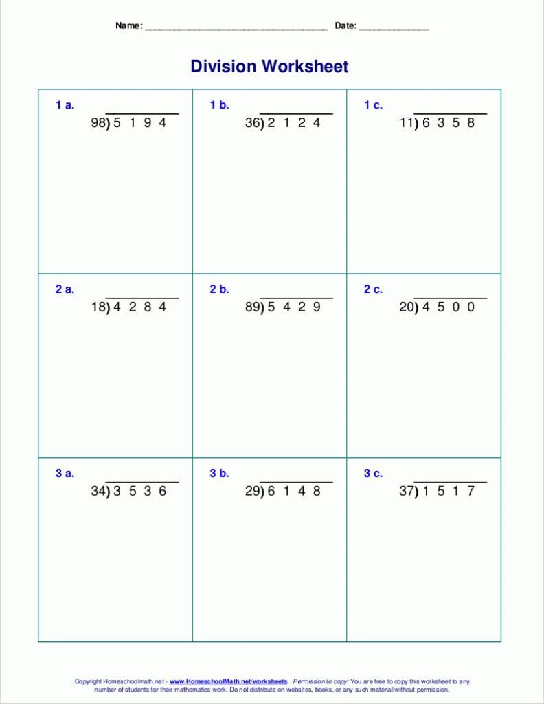 Division With Remainder Worksheets For Grade 4 Step By Step Worksheet