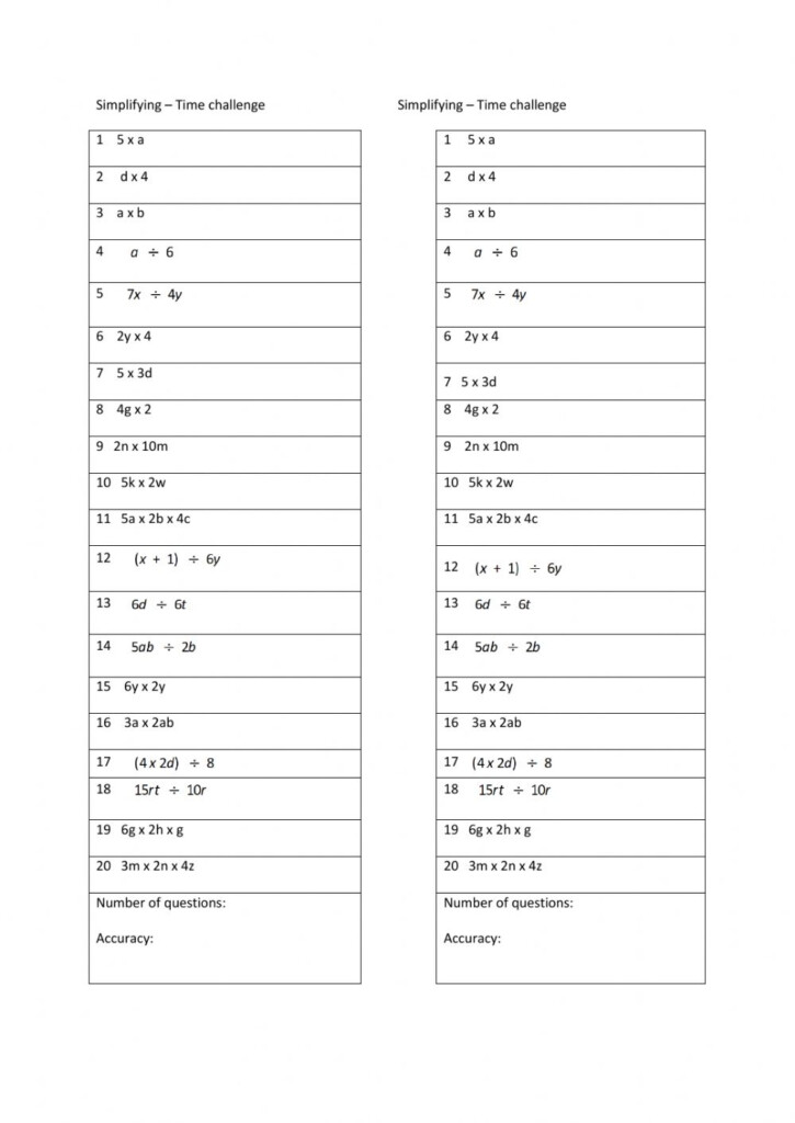 Free 10 Sample Algebraic Multiplication Worksheet Templates In Pdf 