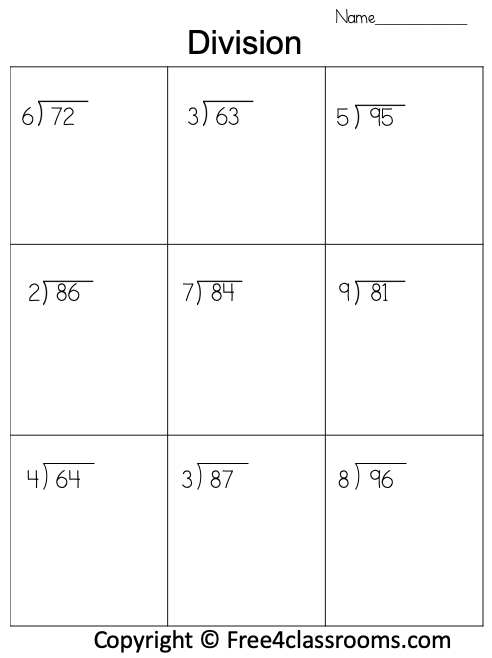 Free Division Worksheet 2 Digit By 1 Digit No Remainder 