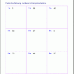 Free Worksheets For Prime Factorization Find Factors Of A Number