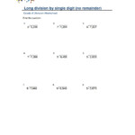 Grade 4 Long Division Worksheets 2 By 1 Digit Numbers No Remainder K5