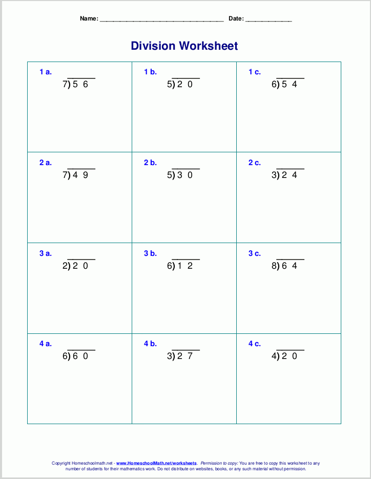 Grade 4 Long Division Worksheets Free Printable K5 Learning Long