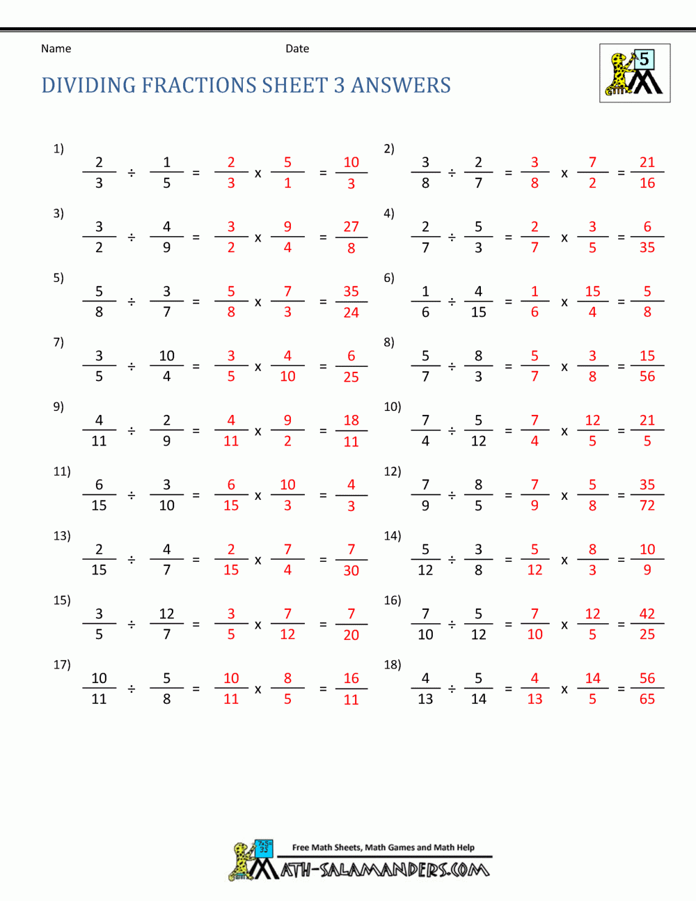 How To Divide Fractions