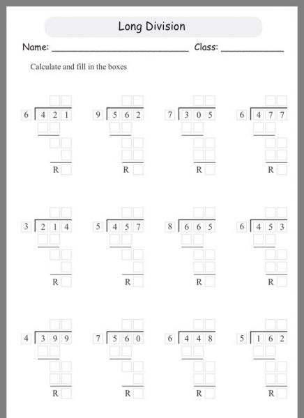 Long Division 2 Digits By 1 Digit With Remainders 8 Worksheets Long 