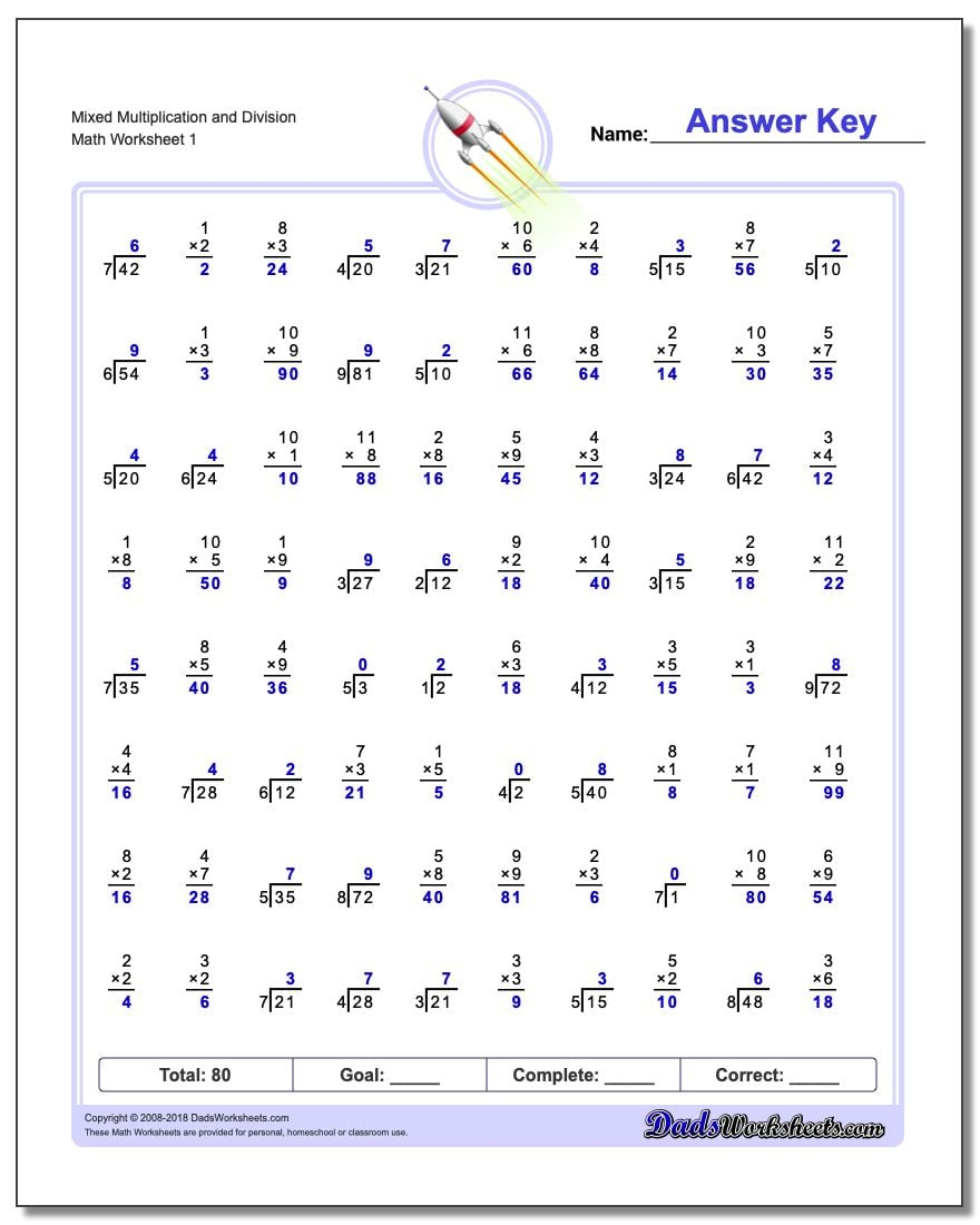 Long Division And Multiplication Worksheets