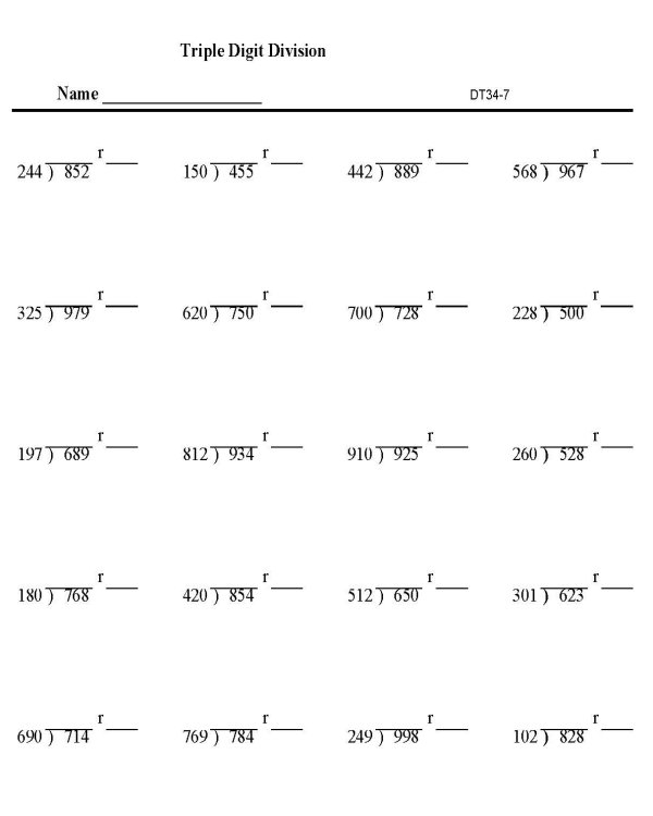 Long Division With Remainder Worksheets Favorite Worksheet