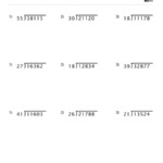 Long Division Worksheet With Double Digit Divisors Set 4 Childrens