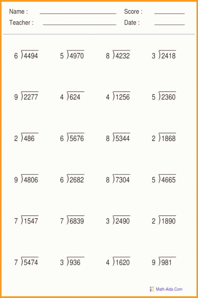 Long Division Worksheets Grade 7 Instantworksheet