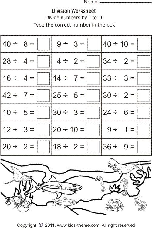 Math Worksheets For Kids Grade 2 Division Worksheets Free Math