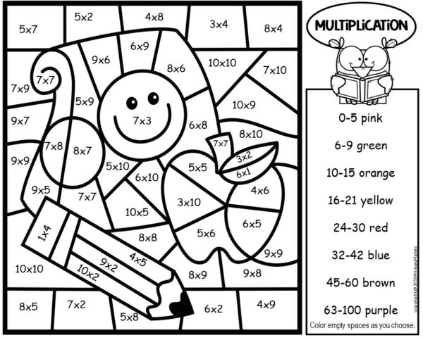 Multiplication And Division Color By Number Back To School Bundle 