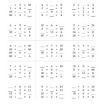 Multiplication And Division Fact Families Worksheets 3rd Grade Times