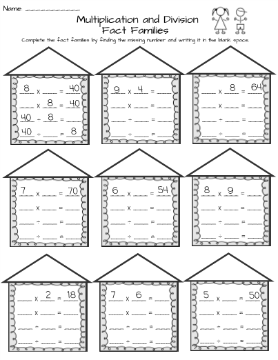 Multiplication And Division Games Fact Families