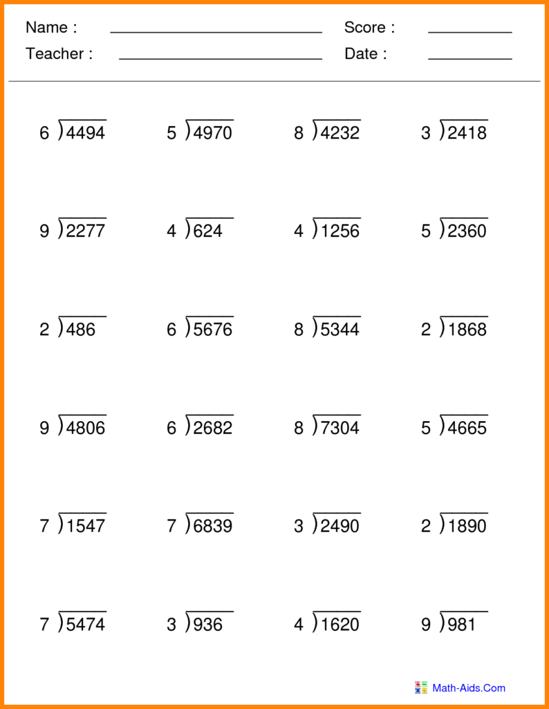 Multiplication And Division Worksheets Grade 5 Pdf Thekidsworksheet