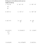 Multiply divide Monomials Worksheet