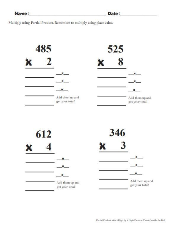 Partial Products Division Worksheets Printable Worksheet Template