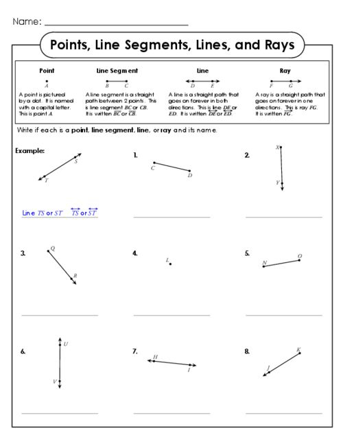 Points Line Segments Lines And Rays KidsPressMagazine 