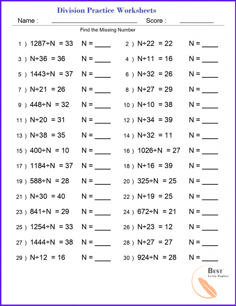 Printable Long Division Worksheets Questions Pdf Division Worksheets 