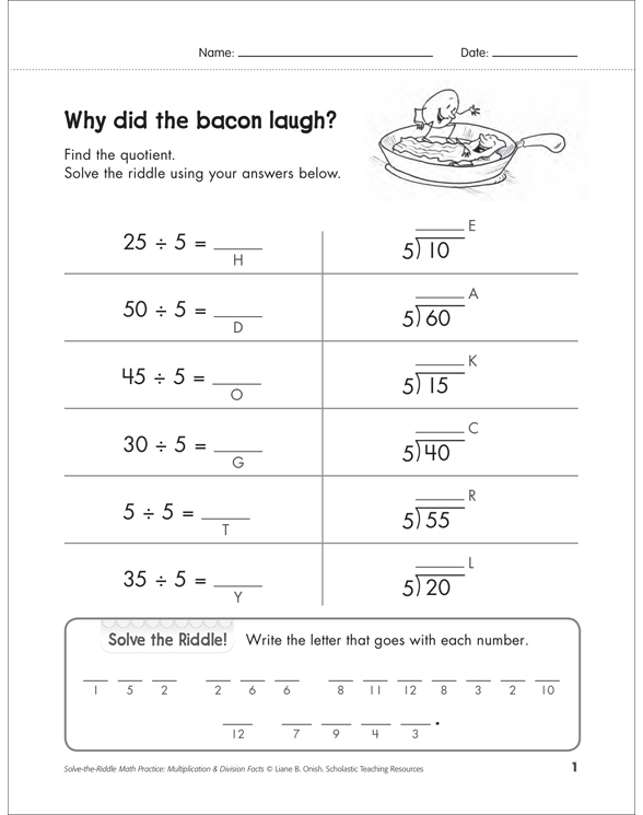 Solve the Riddle 39 Division Printable Number Puzzles And Skills Sheets