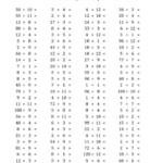 The 100 Horizontal Multiplication Division Questions Facts 1 To 12 A