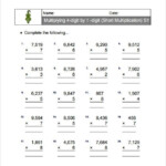 Worksheets For Basic Division Facts Grades 3 4 Multiplication And