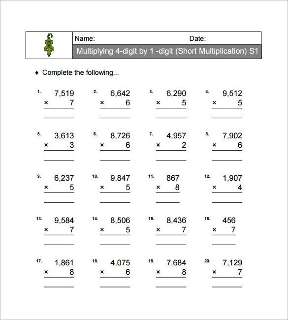 Worksheets For Basic Division Facts Grades 3 4 Multiplication And 