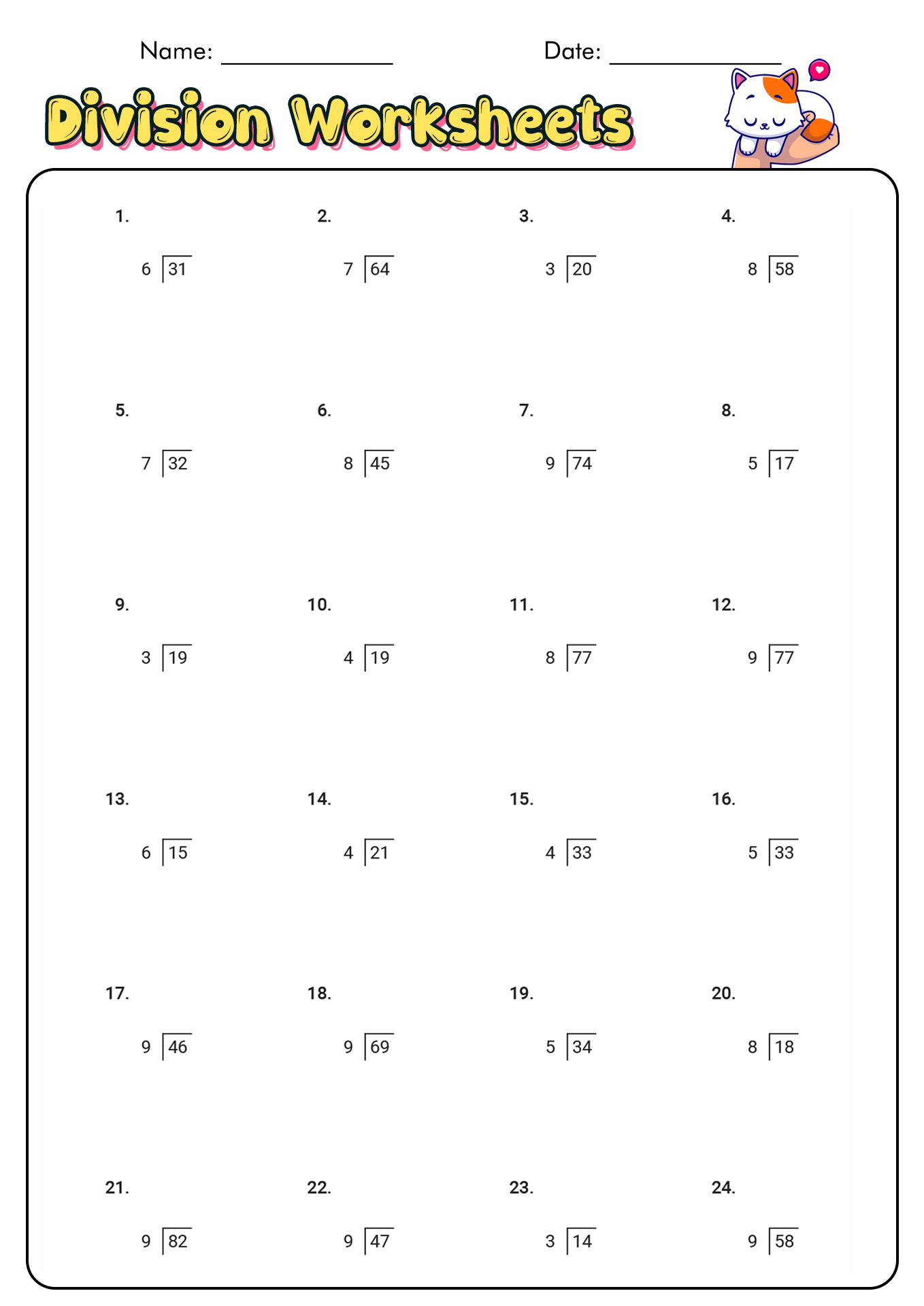 14 Long Division Worksheets 6th Grade Worksheeto