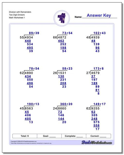 30 Double Digit Multiplication And Division Worksheets