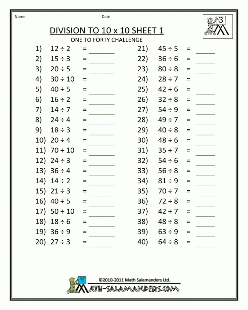 3rd Grade Division Worksheets Best Coloring Pages For Kids 3rd Grade