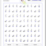 5th Grade Math Worksheets Multiplication And Division Times Tables