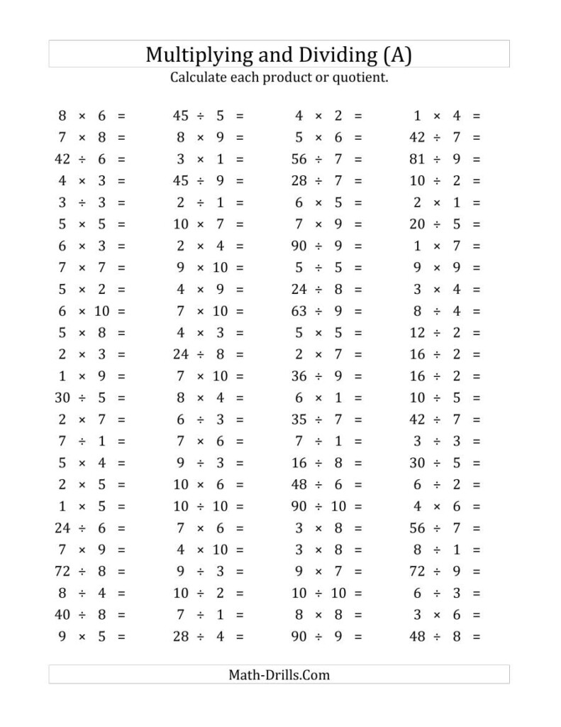 Basic Multiplication And Division Worksheets Times Tables Worksheets