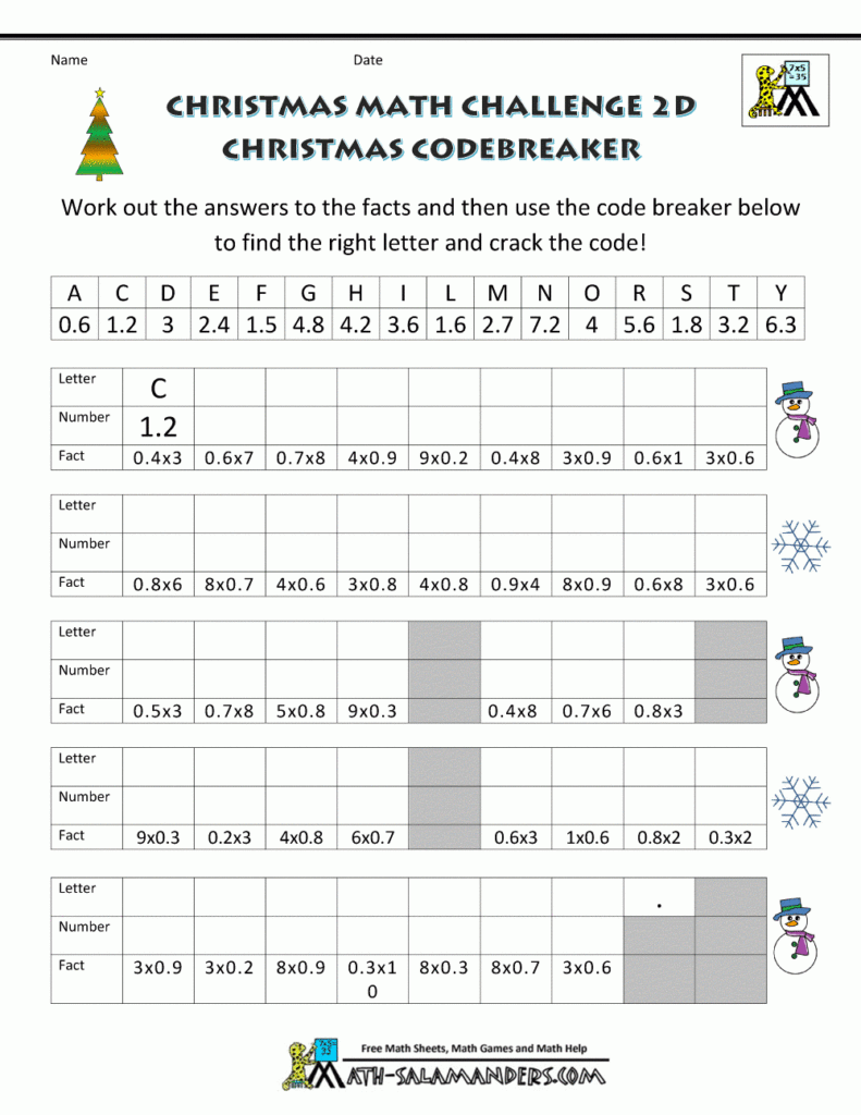 Christmas Division Worksheets AlphabetWorksheetsFree