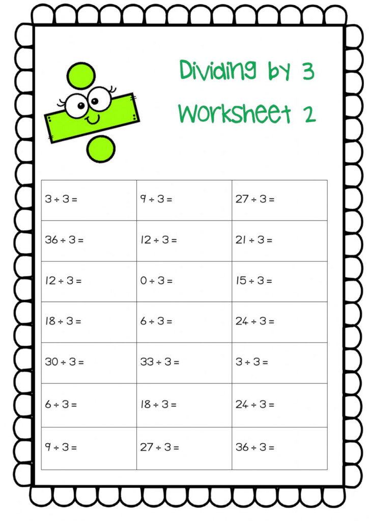 Dividing By 3 Worksheet 2 Worksheet