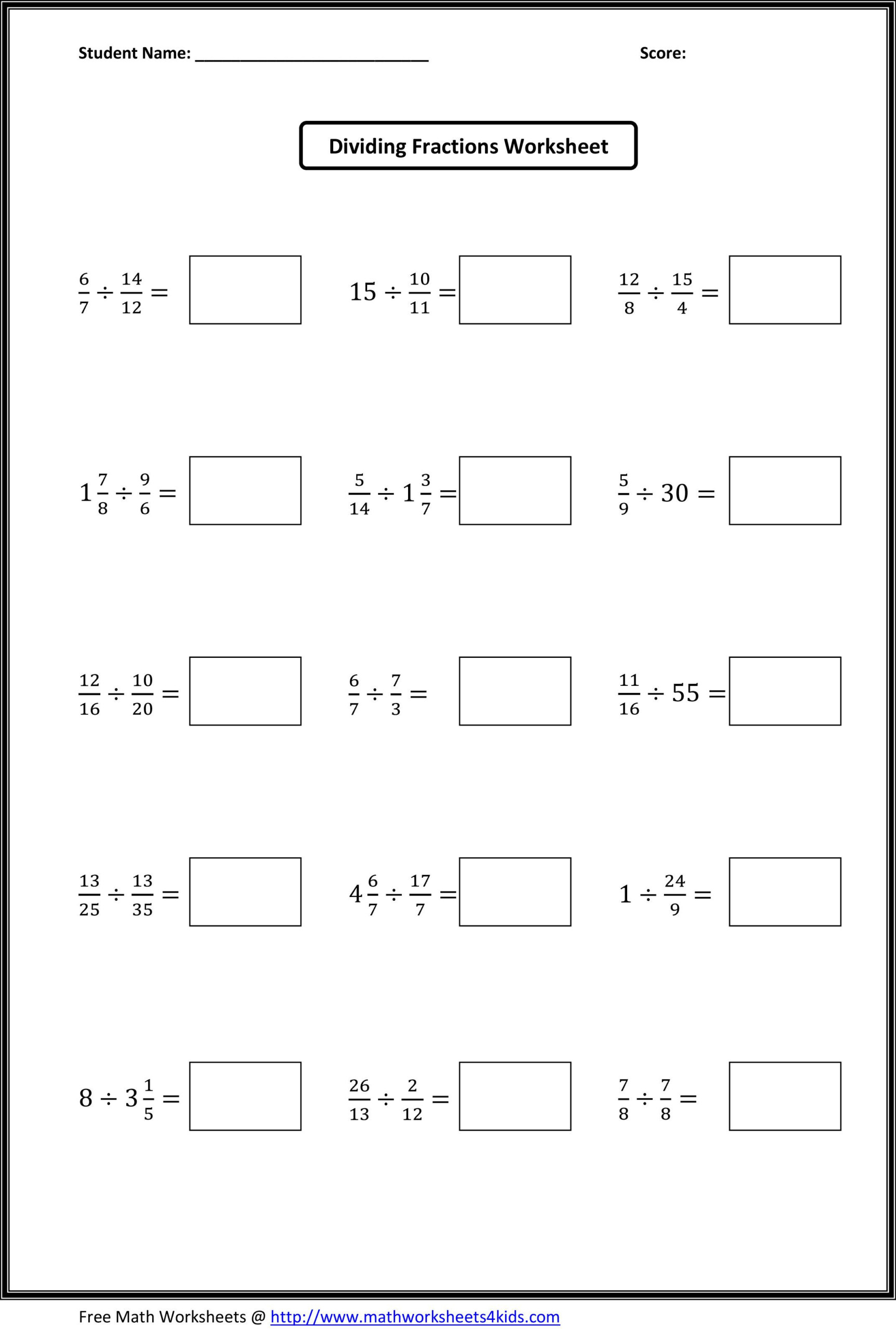 Dividing Fractions Made Easy Printable Worksheet For Practice Style 