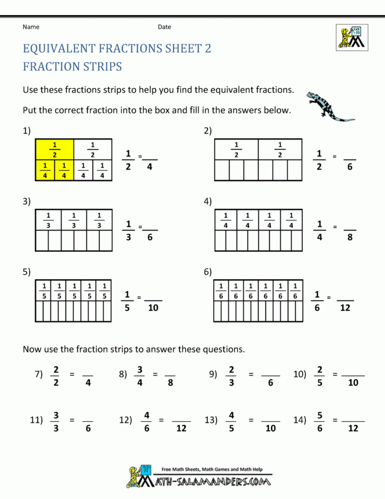 Dividing Fractions Using Models Worksheet