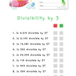 Divisibility By 3 HuntersWoodsPH Math Worksheet