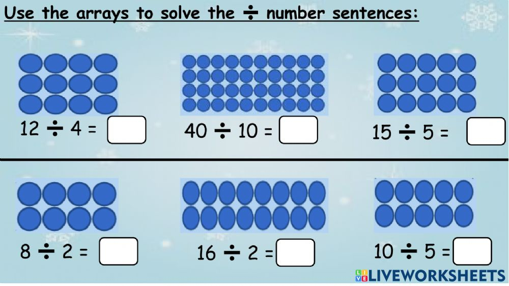 Division Arrays For Division Part One Worksheet Education Com 