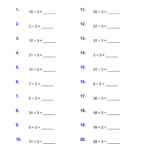 Division By 2 And 3 With And Without Remainders Worksheet