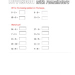 Division With Remainders Worksheet