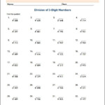 Division With Three Digit Numbers Printables Division Worksheets